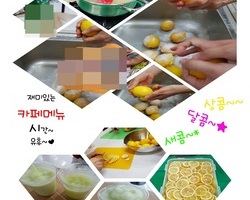 레몬과 메론을 이용한 메뉴를 만들어 볼까요?